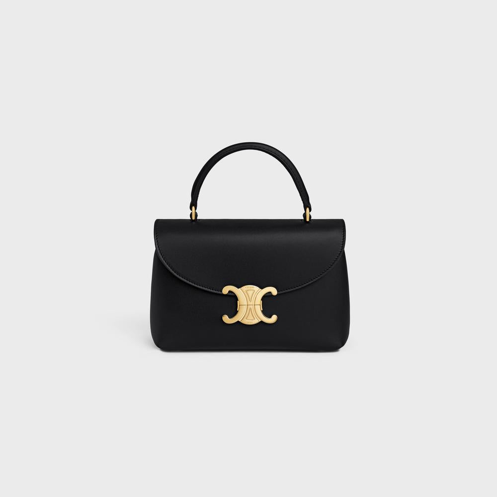 حقيبة سيلين النسائية TEEN NINO من جلد العجل اللامع باللون الأسود 118113GG2.38NO