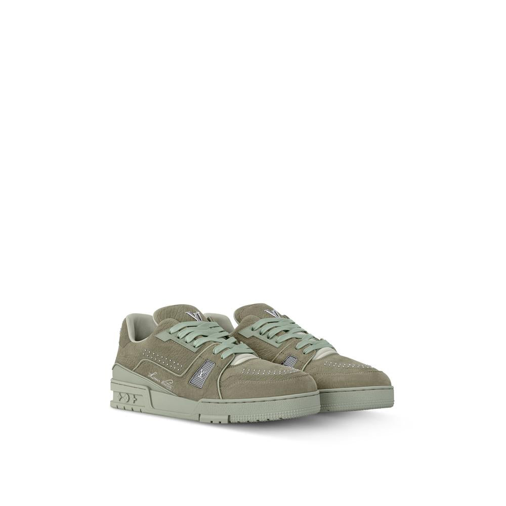 حذاء رياضي رجالي من Louis Vuitton LV Trainer باللون الأخضر 1ADHA1