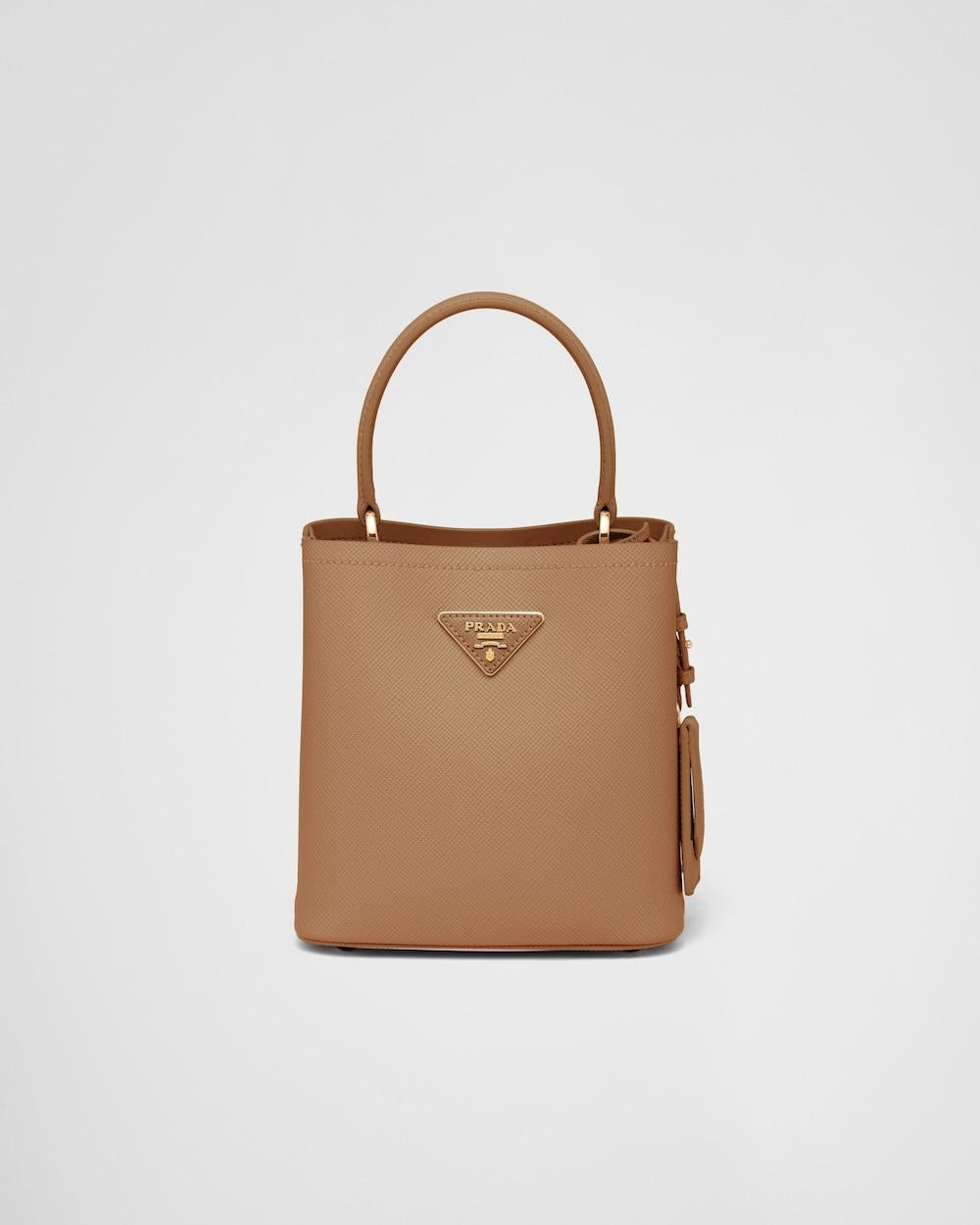 حقيبة برادا بانييه صغيرة من الجلد السافيانو للنساء - كراميل 1BA217_2ERX_F03OE_V_OOO