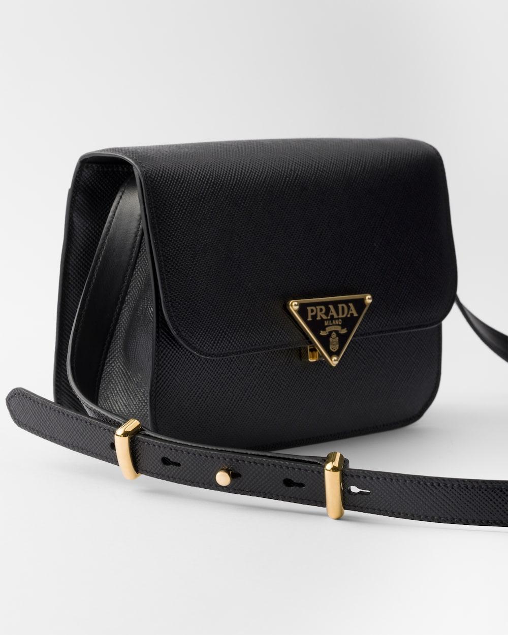 PRADA Women Saffiano leather flap shoulder bag Black 1BD320_2A4A_F0002_V_YTO