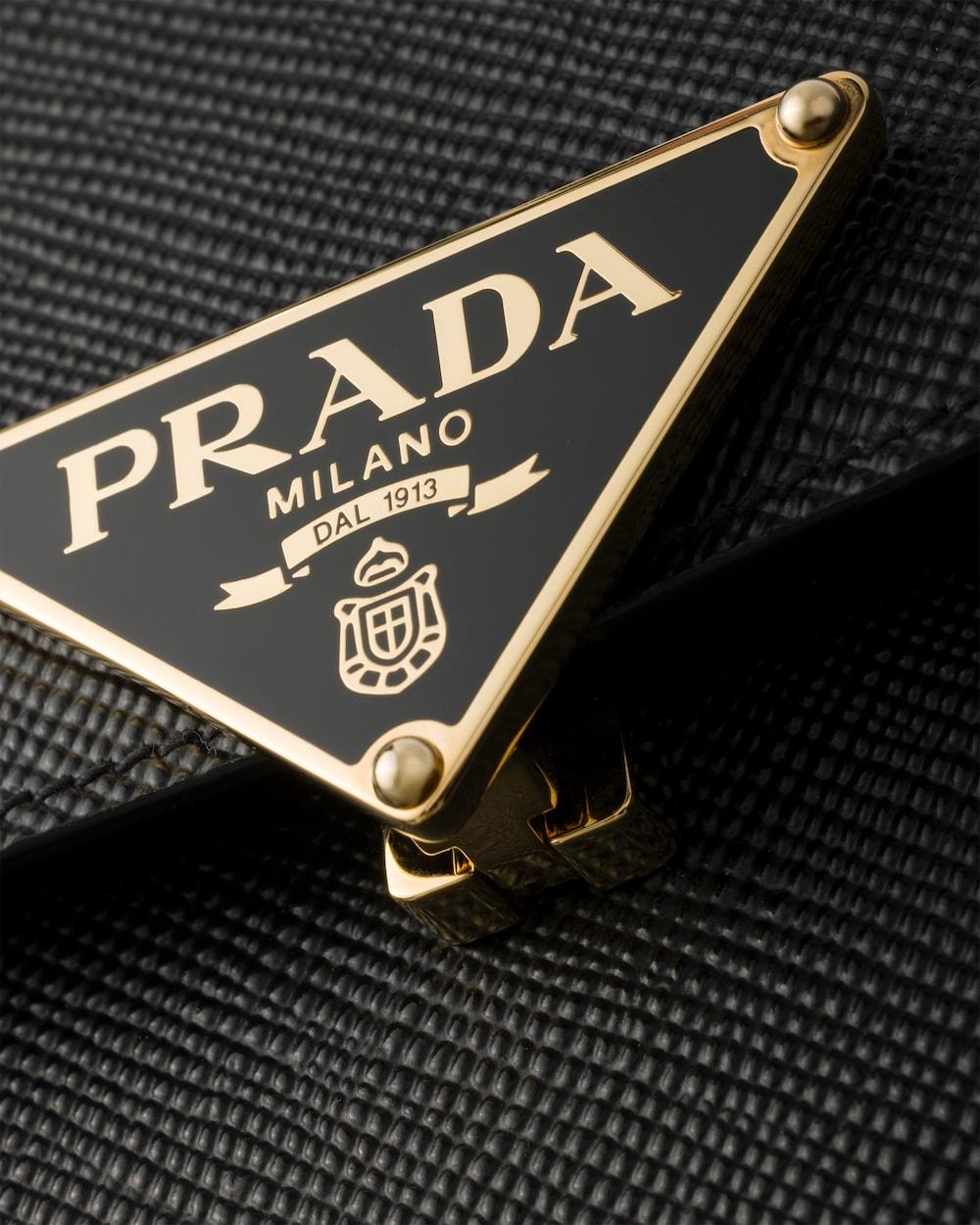 PRADA Women Saffiano leather flap shoulder bag Black 1BD320_2A4A_F0002_V_YTO