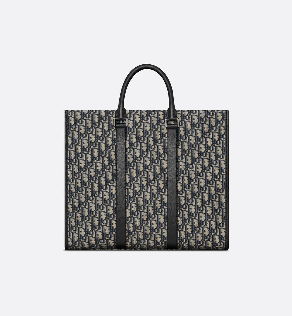 DIOR Men East-West Tote Bag Beige and black 1ESSH232YKY_H27E