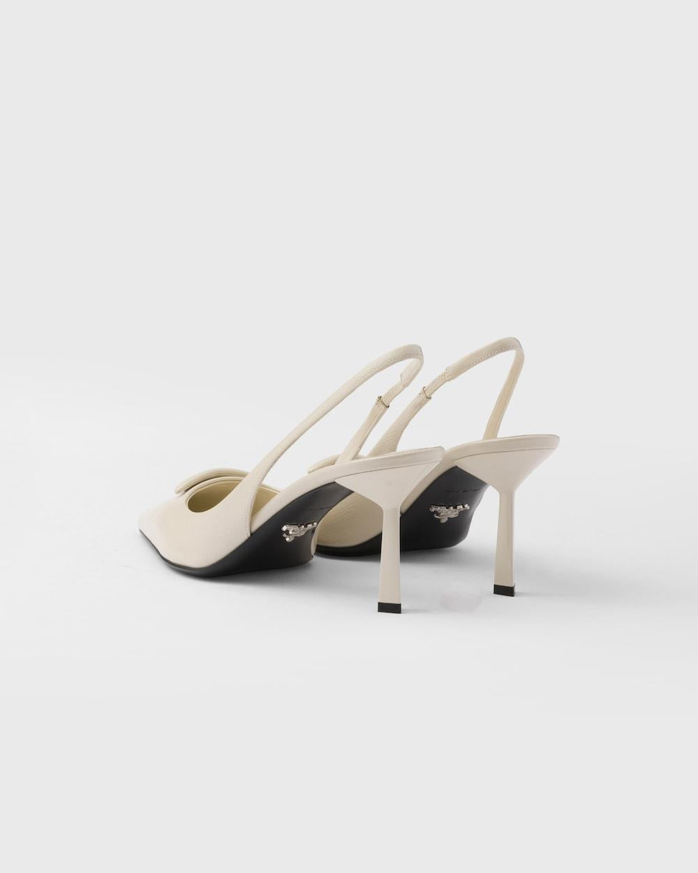 PRADA Women Saffiano patent leather slingback pumps Ivory 1I901M_3A9S_F0304_F_DD75