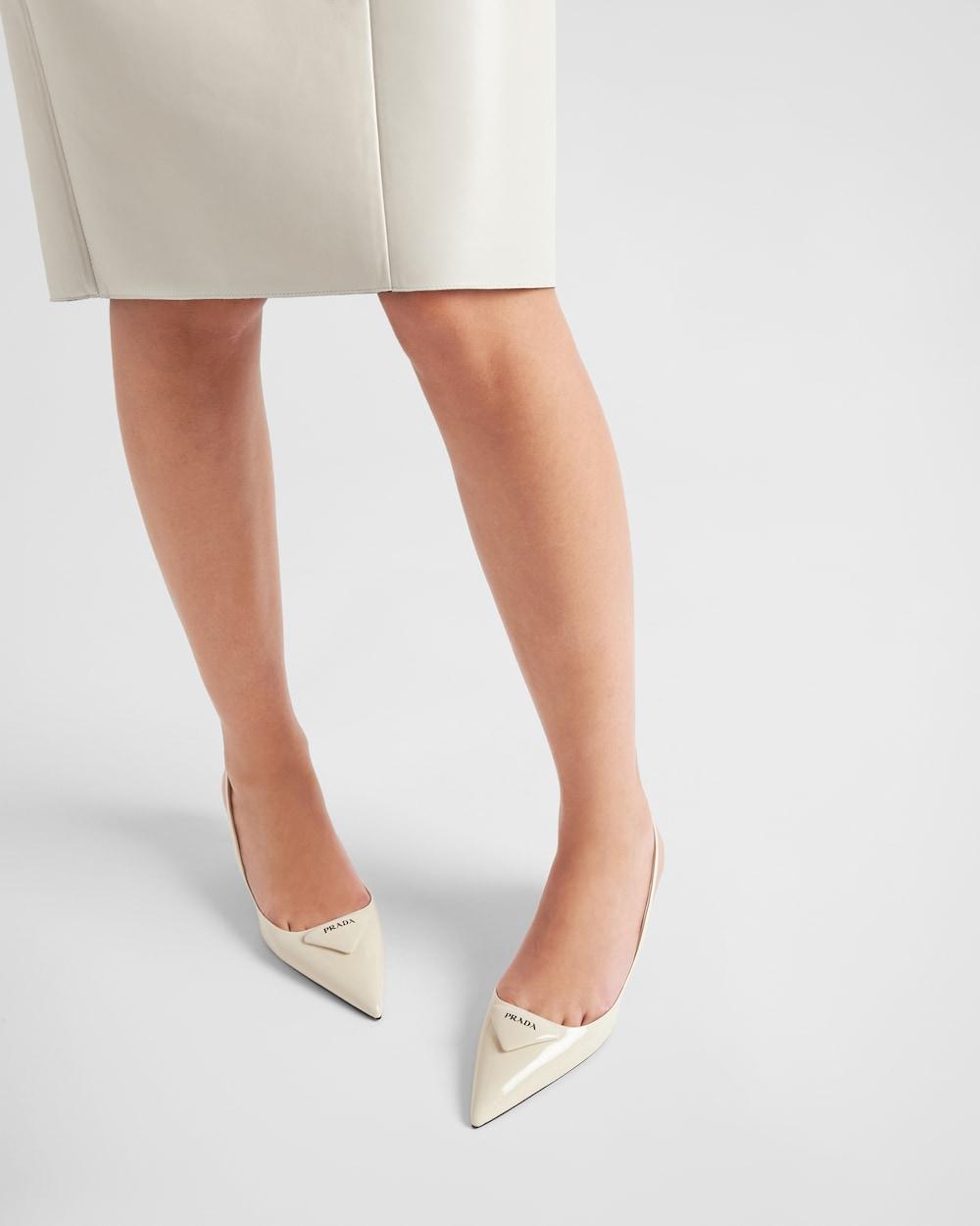 PRADA Women Patent leather slingback pumps Ivory 1I901M_XUW_F0304_F_DD55