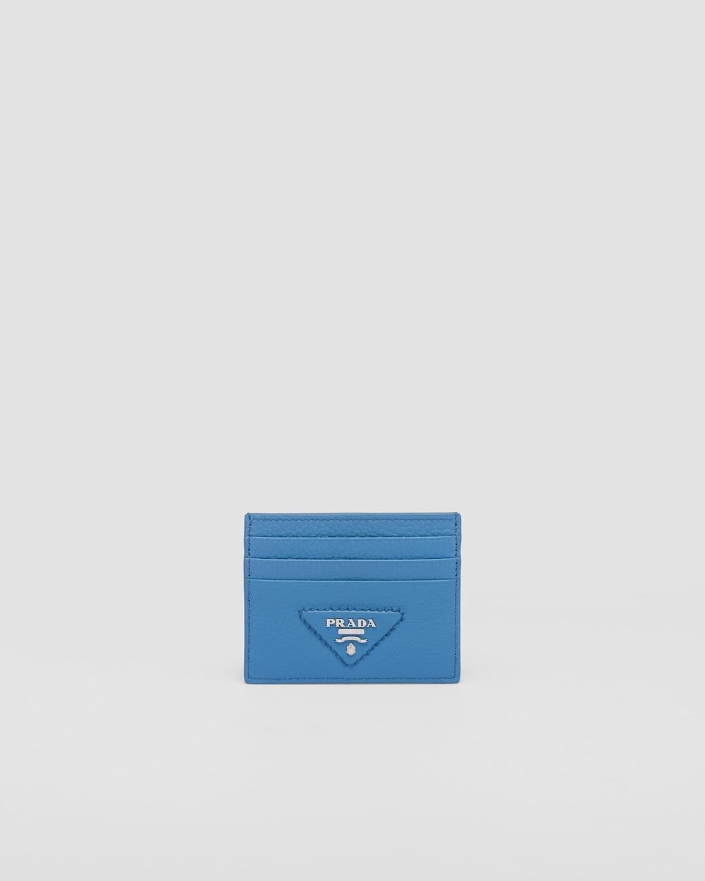 محفظة بطاقات جلدية للنساء من برادا - أزرق فاتح 1MC025_2BBE_F0V98