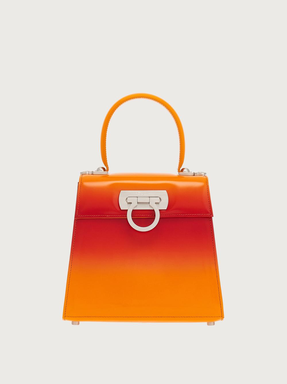 FERRAGAMO Women Iconic Top Handle with Sprays (S) Orange 212193 760572