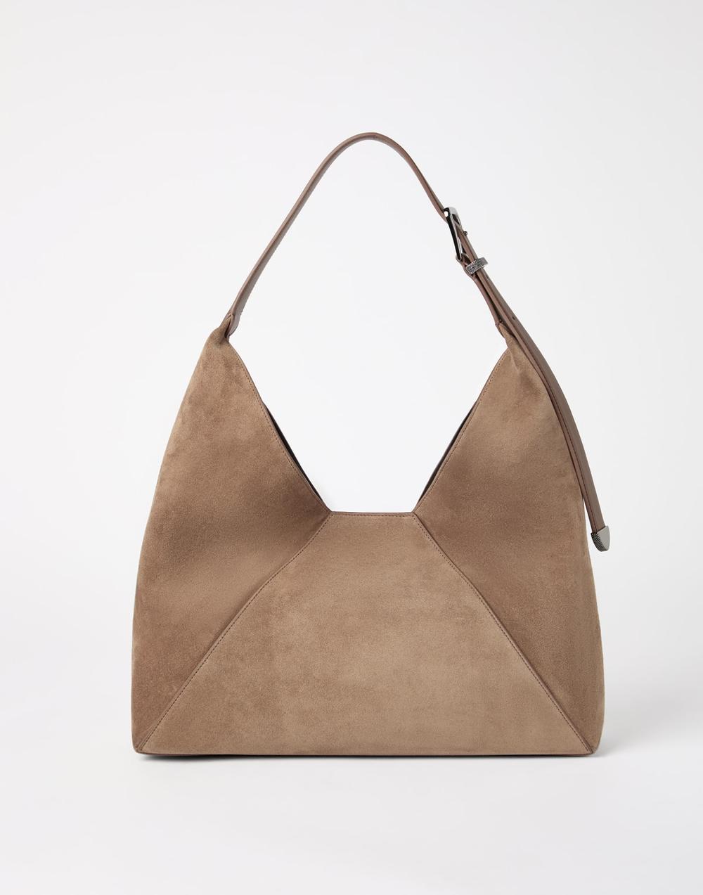 BRUNELLO CUCINELLI Women BC Duo hobo bag in sueded calfskin Tobacco 242MBHID3678C7275