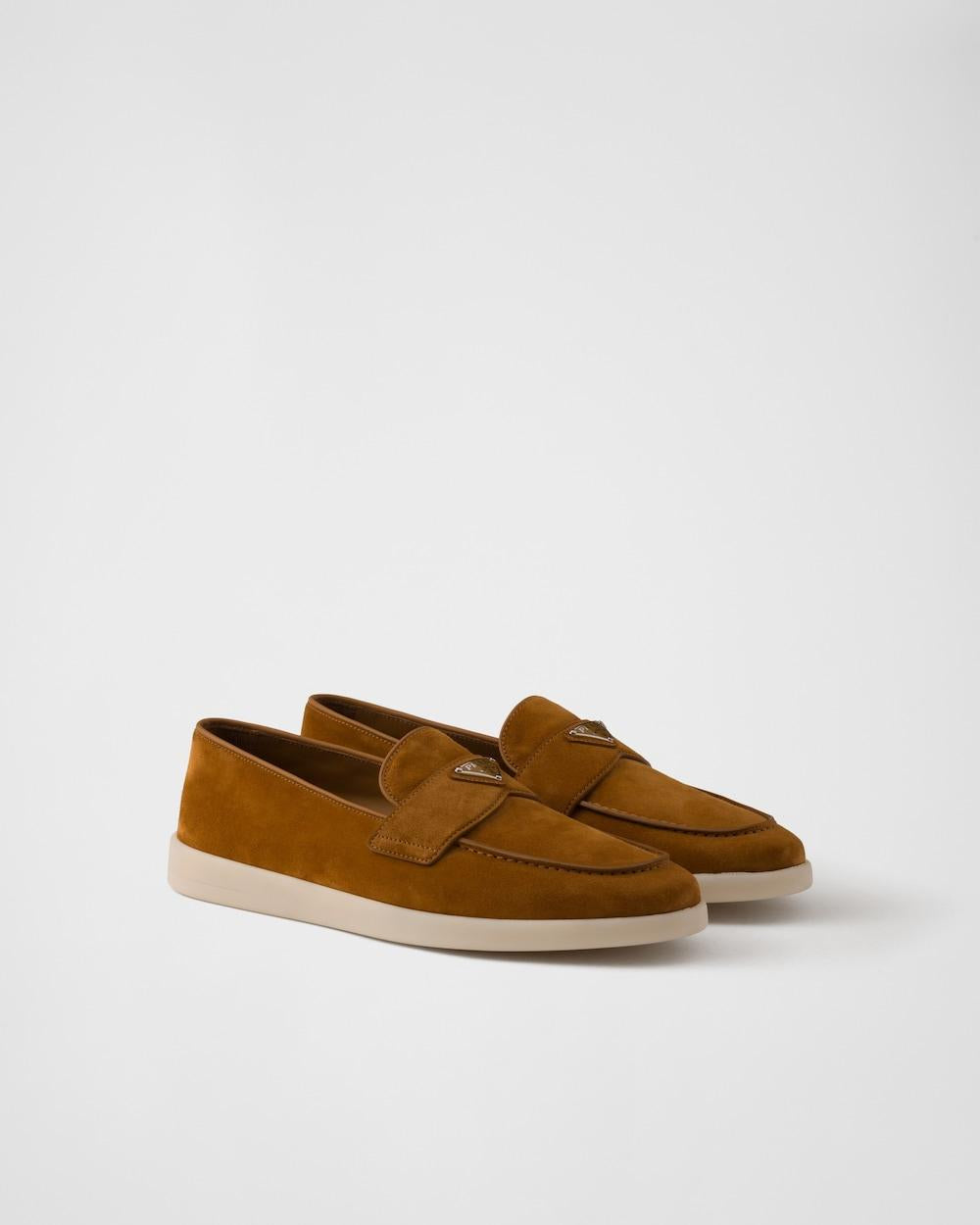 PRADA Men Suede calfskin loafers Cognac 2DG124_103_F0046_F_G001