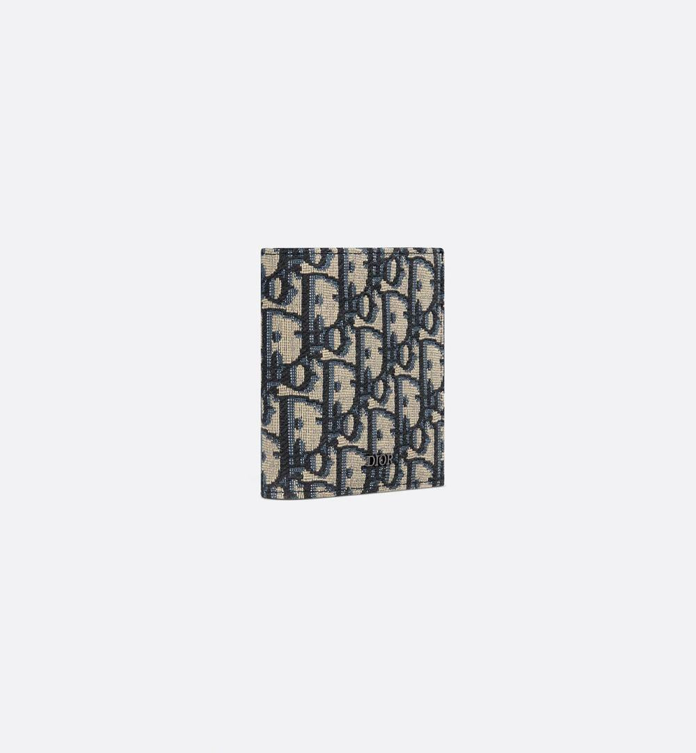 DIOR Men Vertical Bi-Fold Wallet beige and black 2ESBH072YSE_H05E
