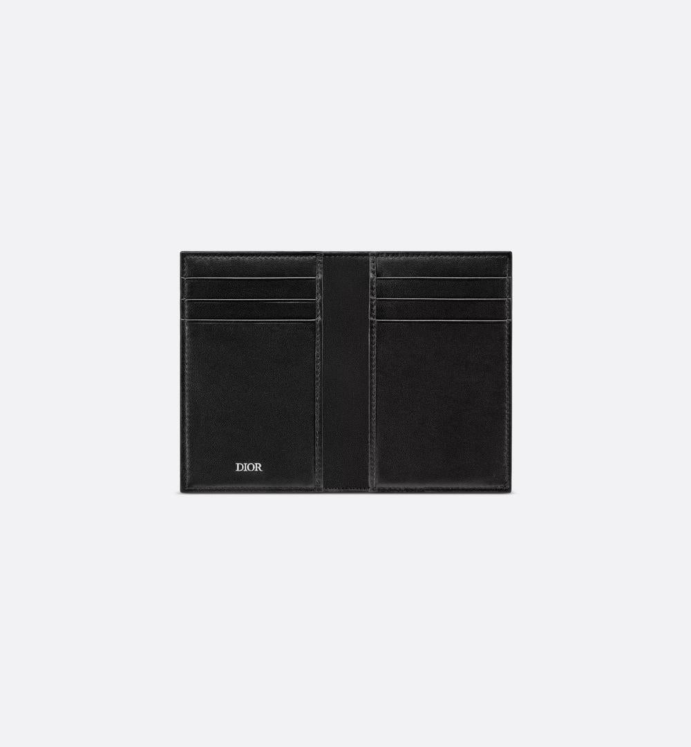 DIOR Men Vertical Bi-Fold Card Holder beige and black 2ESCH138YSE_H05E