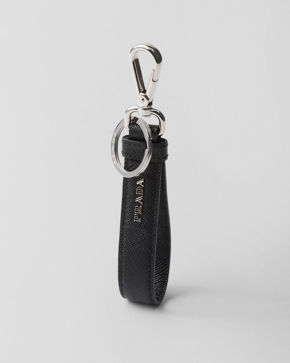 PRADA Men Saffiano leather keychain Black 2PP68T_053_F0002