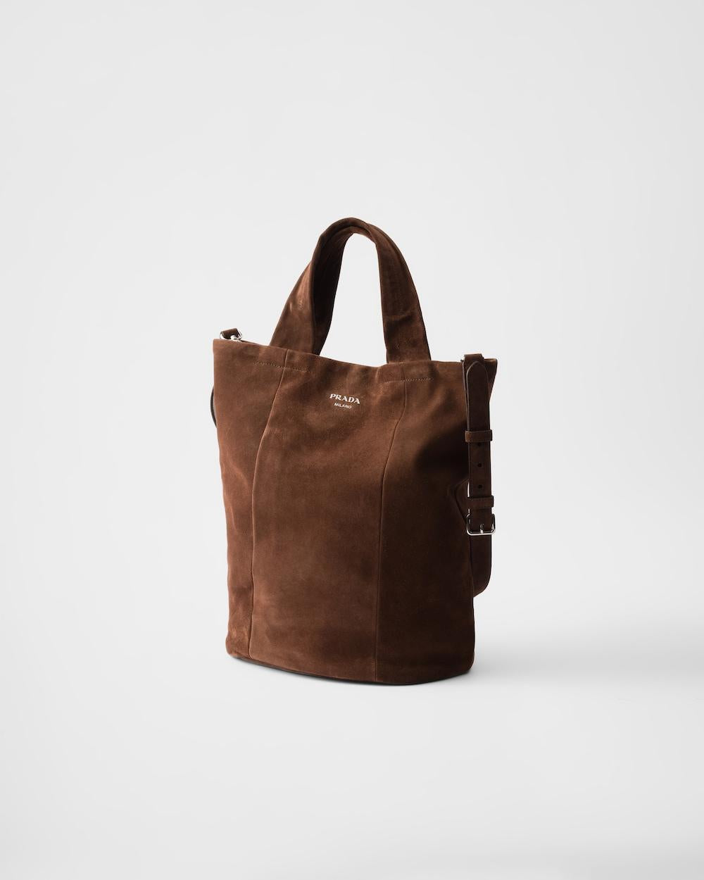 PRADA Women Suede tote bag Coffee 2VG129_2C4S_F0201_V_OOO