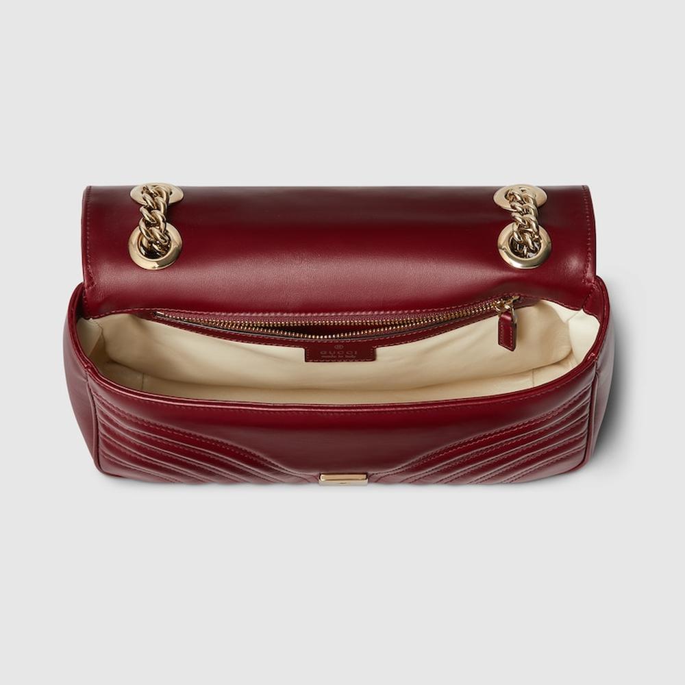 حقيبة كتف صغيرة GG Marmont للنساء من GUCCI Rosso Ancora 443497 AADPJ 6207