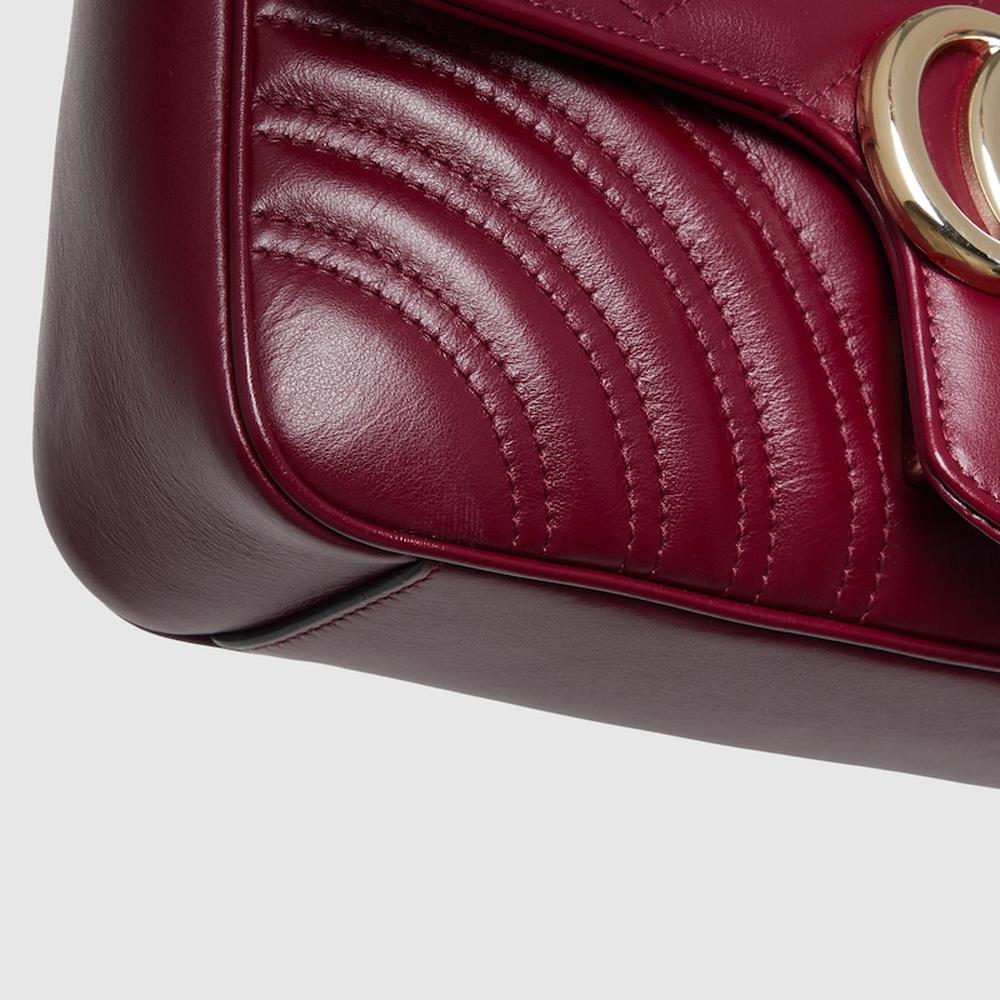 حقيبة كتف صغيرة GG Marmont للنساء من GUCCI Rosso Ancora 443497 AADPJ 6207