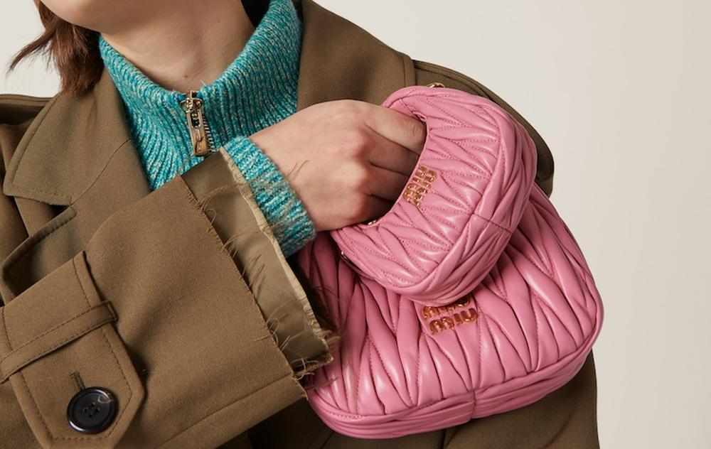 MIU Women Wander matelassé nappa leather hobo mini-bag Begonia Pink 5BP078_N88_F0638_V_OOO