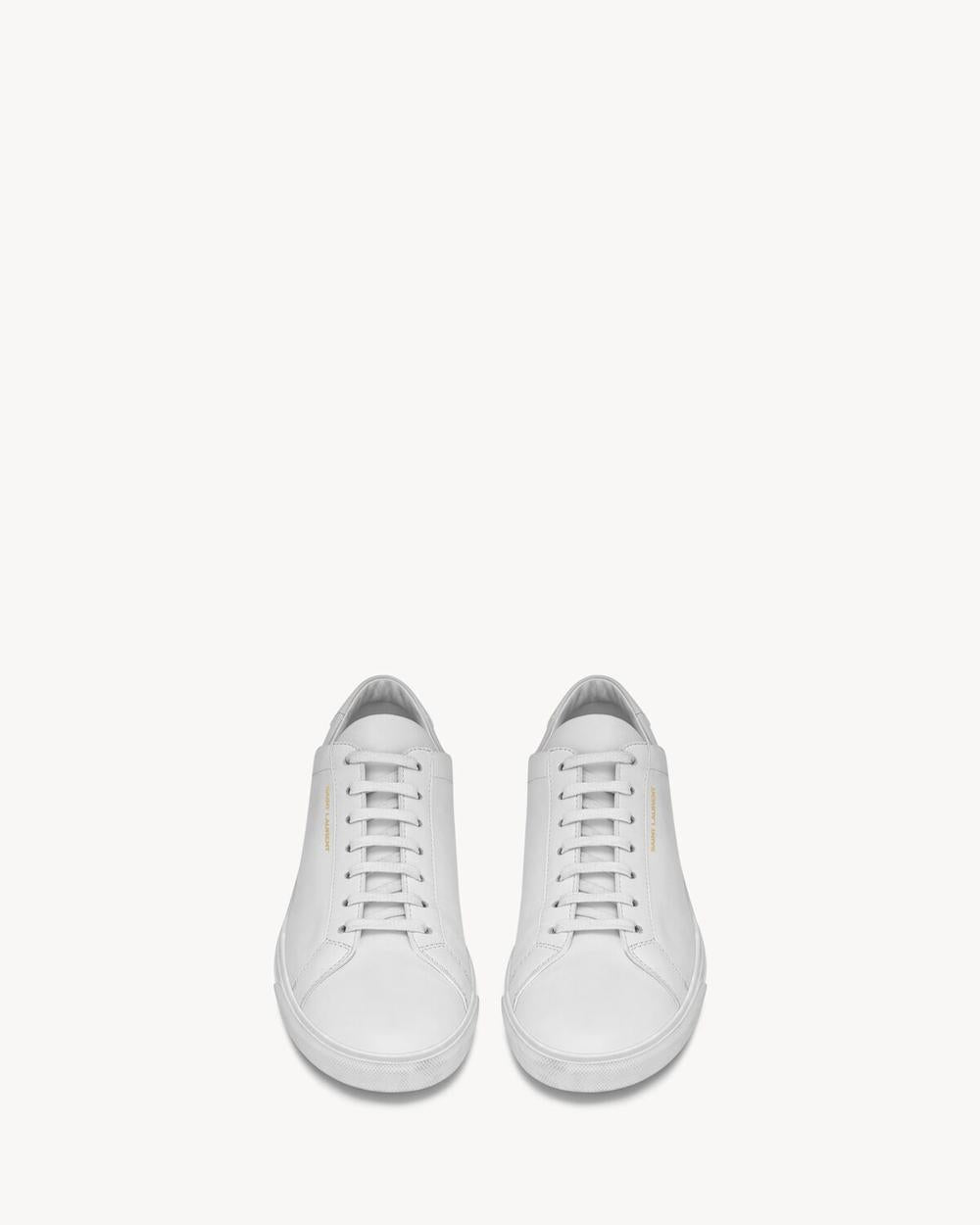 SAINT LAURENT Men andy sneakers in leather BLANC OPTIQUE 6068330M5009030