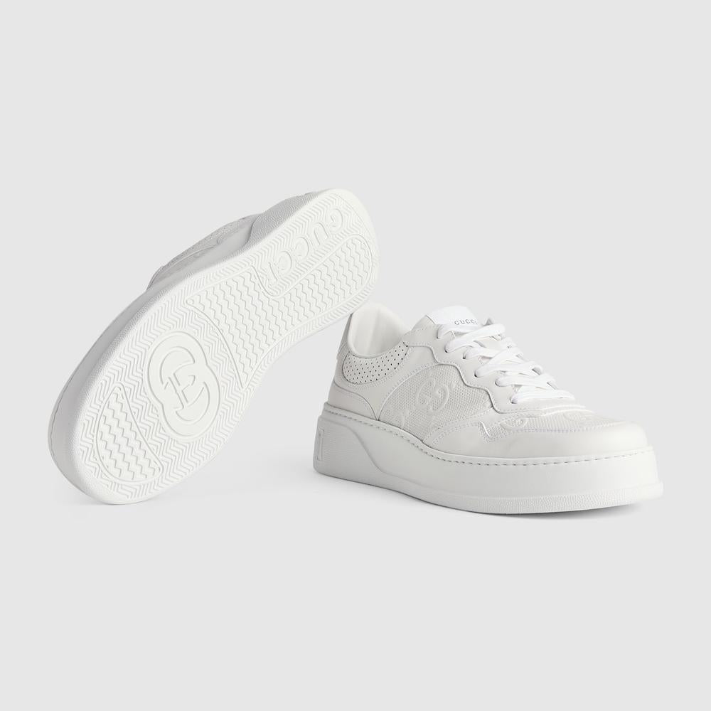 GUCCI Men GG embossed trainer white leather 669582 1XL10 9014