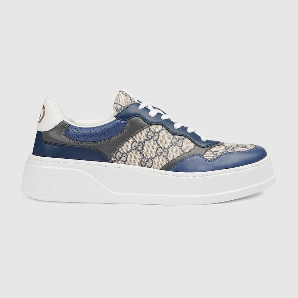 GUCCI Men GG trainer Beige and blue Supreme canvas 669582 UPGB0 4273