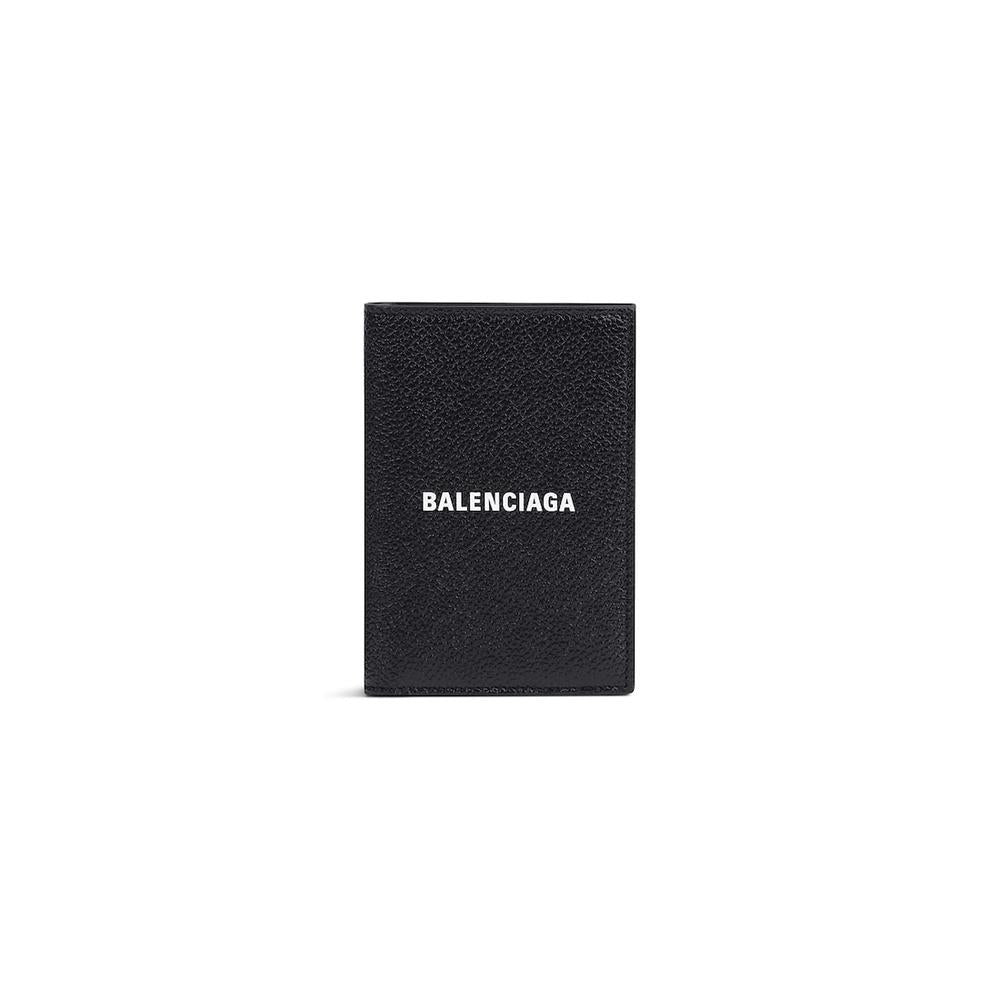 BALENCIAGA Men Cash Vertical Bifolded Wallet in Black/white 6815791IZI31090