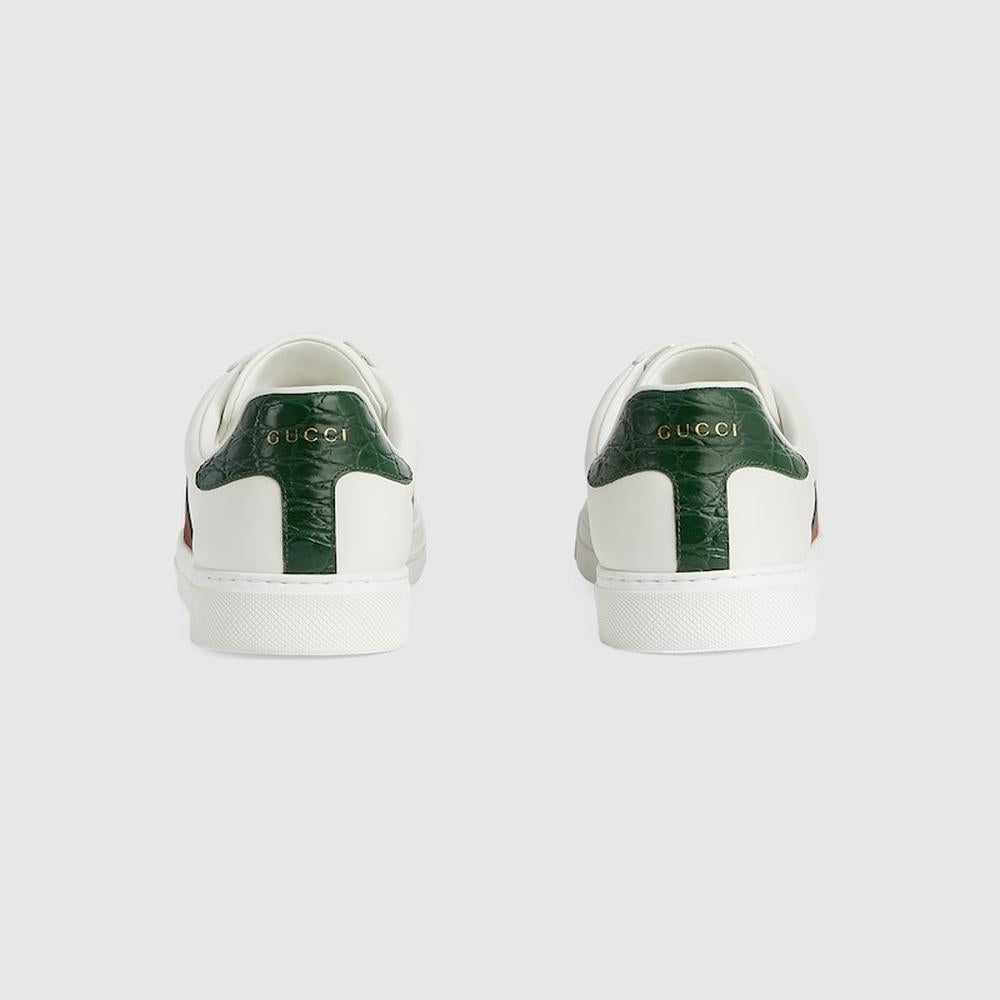 GUCCI Men Gucci Ace trainer with Web White leather 757892 AACAG 9055