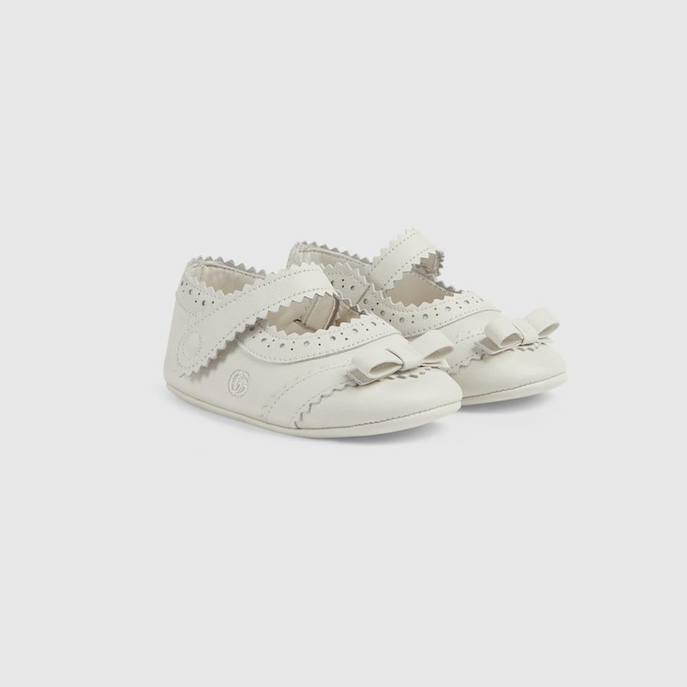 حذاء باليه للأطفال من GUCCI باللون الأبيض 779150 BLN00 9050