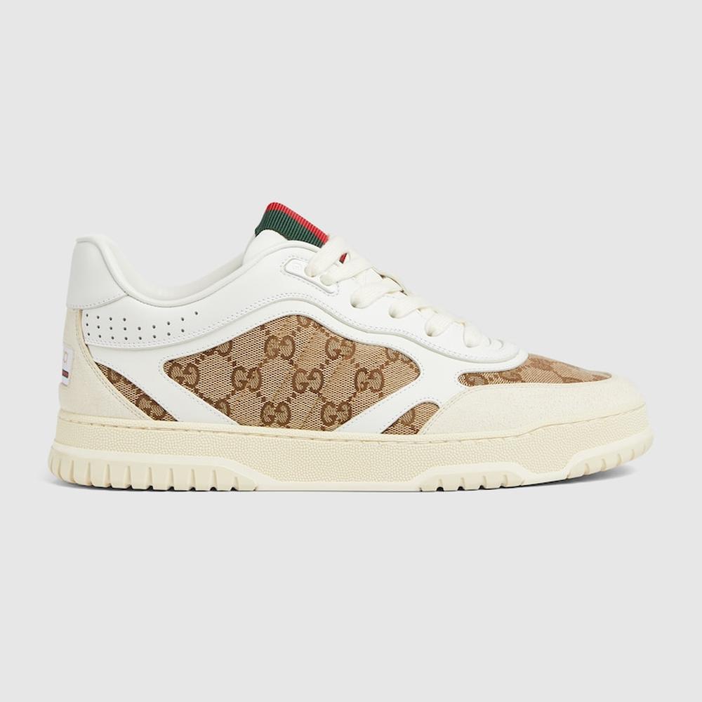 GUCCI Men Gucci Re-Web trainer Beige and ebony Original GG canvas 787476 AADHW 9573