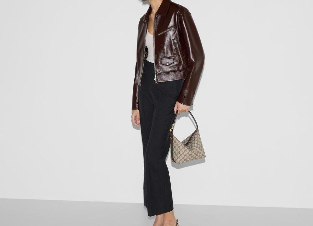 GUCCI Women Ophidia super mini shoulder bag Beige and ebony GG Supreme canvas 795170 96IWG 8745