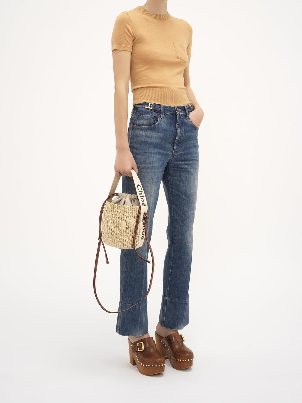 CHLOE Women Small Woody basket in natural fibers White CHC22SS381G55101