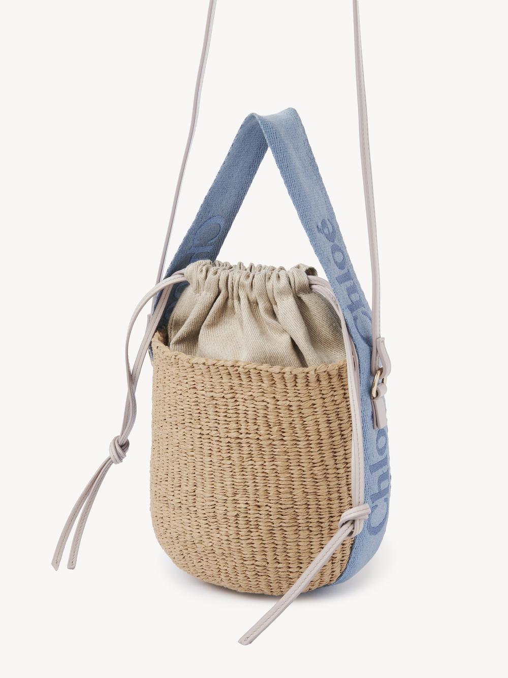 CHLOE Women Small Woody basket in natural fibers Washed Blue CHC23AS381L184E2