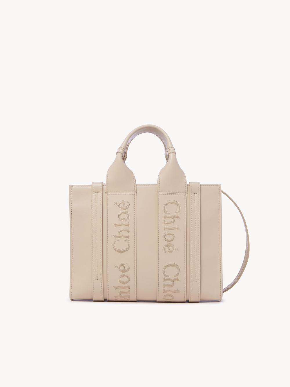 CHLOE Women Small Woody tote bag in smooth leather Cement Pink CHC23US397I606J5