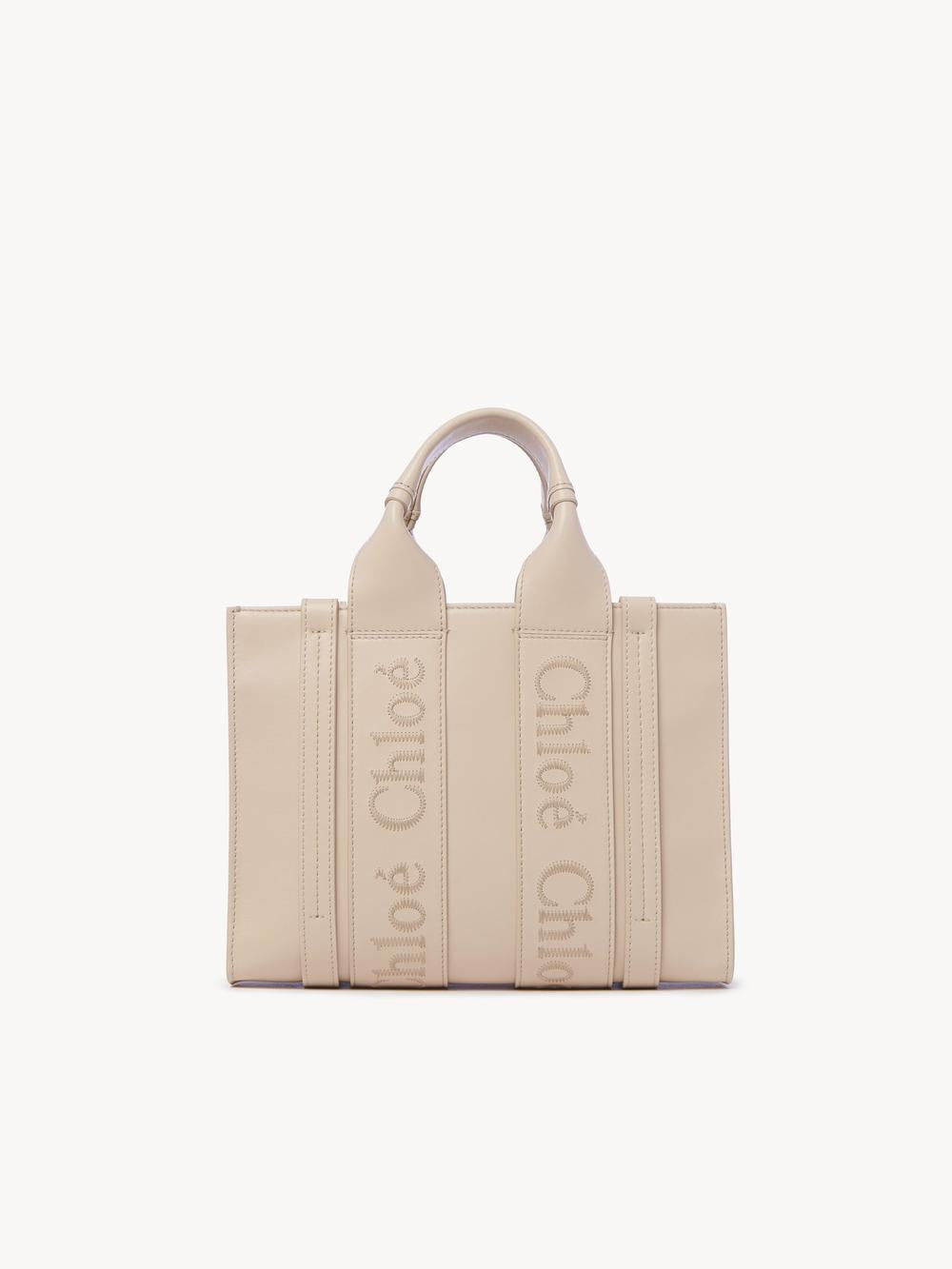 CHLOE Women Small Woody tote bag in smooth leather Cement Pink CHC23US397I606J5