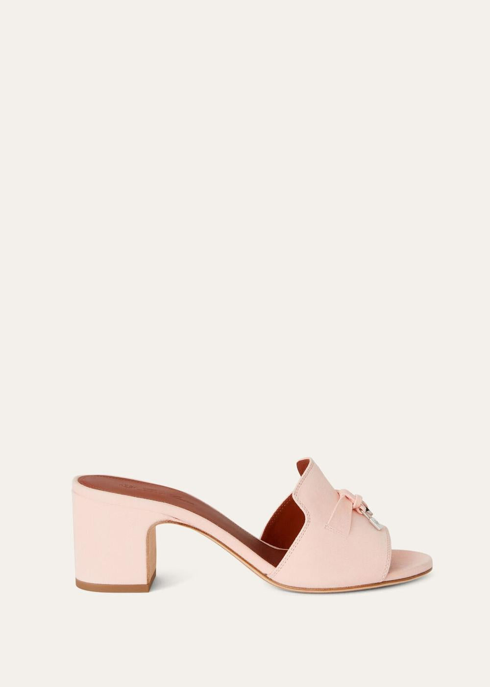 صندل LORO PIANA نسائي صيفي ذو نعل سميك باللون الوردي الصدفي FAI6406_30D2