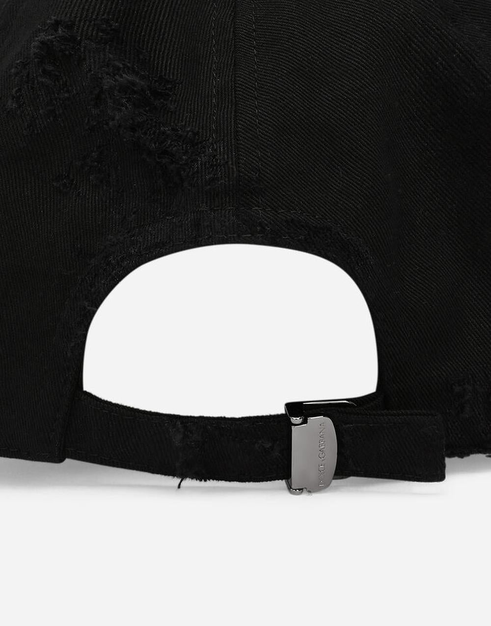Dolce & Gabbana Men Cotton twill baseball cap Black GH860AFU6X8N0000
