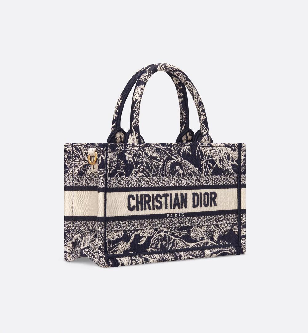DIOR Women Dior Book Tote Mini Bag Blue Toile de Jouy Reverse Embroidery (21.5 x 13 7.5 cm) S5573CRGO_M928
