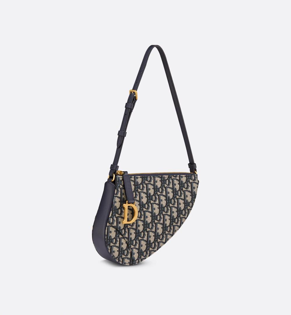 DIOR Women Rodeo Saddle Pouch Dior Oblique blue jacquard canvas S5909CTZQ_M928