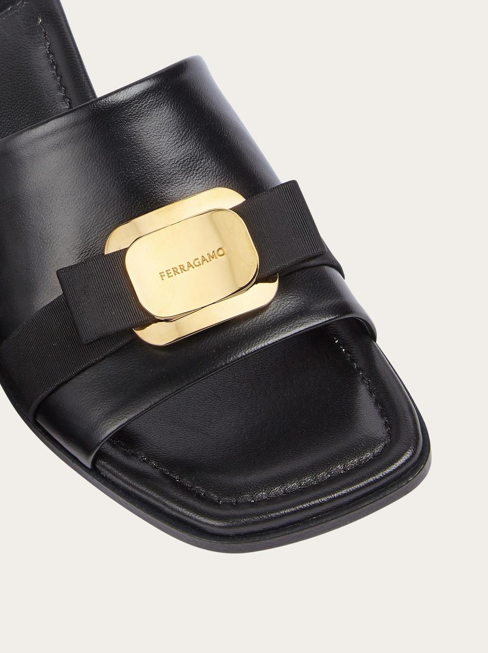 FERRAGAMO Women Mules new Summer flat Noir 01H344 768740