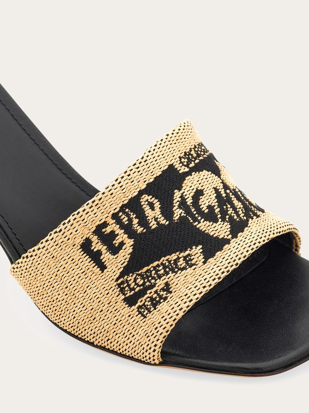 FERRAGAMO Women Jacquard slide with logo Honey/Dark 01I616 774120