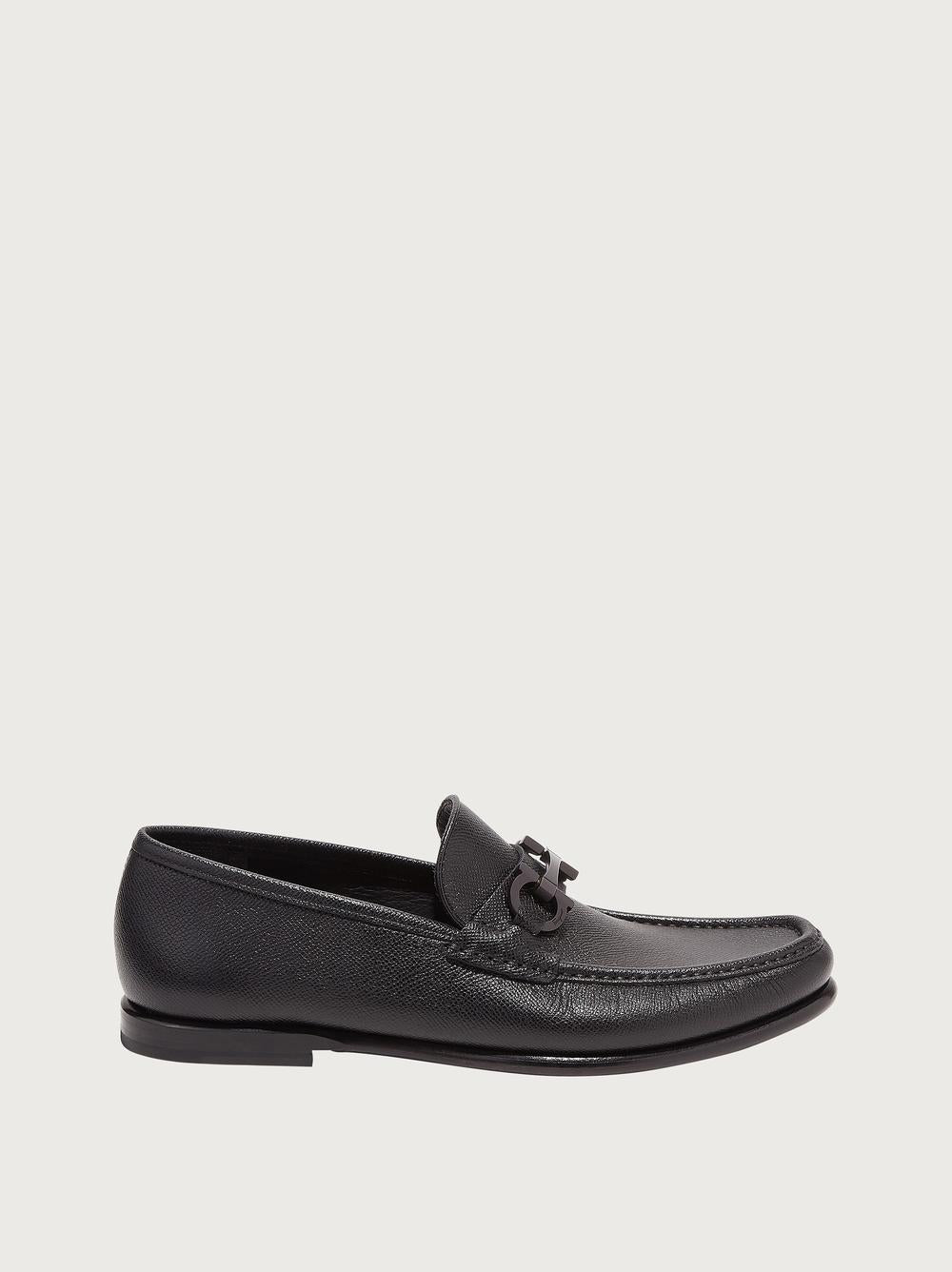 FERRAGAMO Men Gancini Ornament Moccasin BLACK 02A879 688525