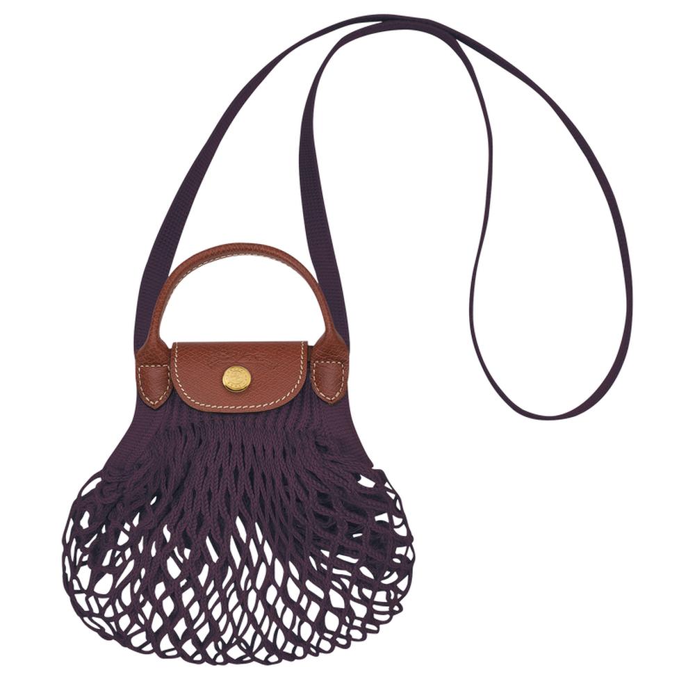 حقيبة نسائية من LONGCHAMP مقاس XS شبكية Le Pliage Filet Eggplant 10139HVH061