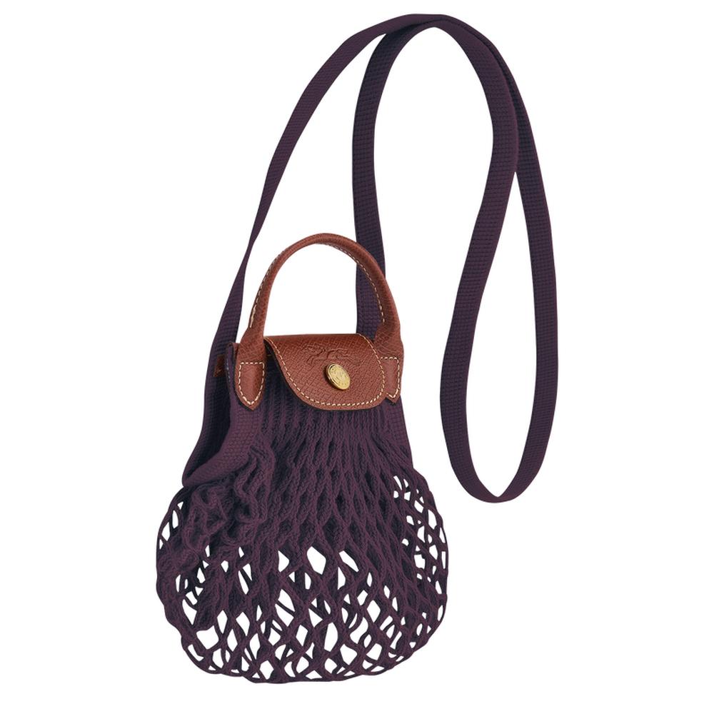 حقيبة نسائية من LONGCHAMP مقاس XS شبكية Le Pliage Filet Eggplant 10139HVH061