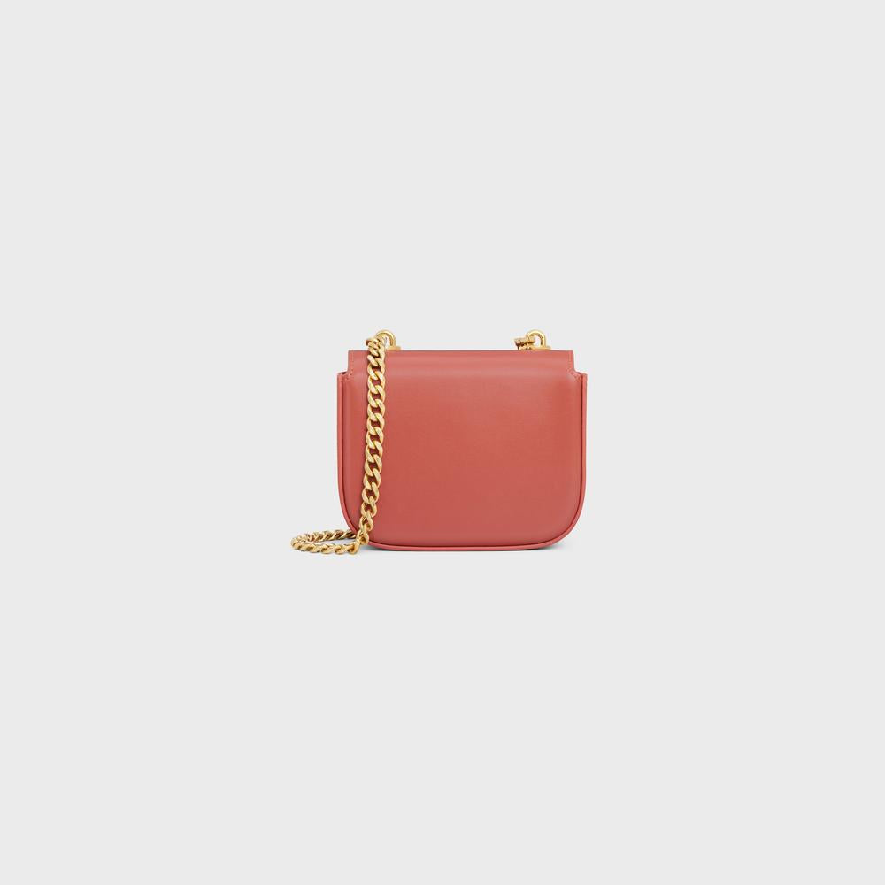 CELINE Women MINI CHAIN CLAUDE in Shiny calfskin RED CANYON 10L843DPV.27CZ