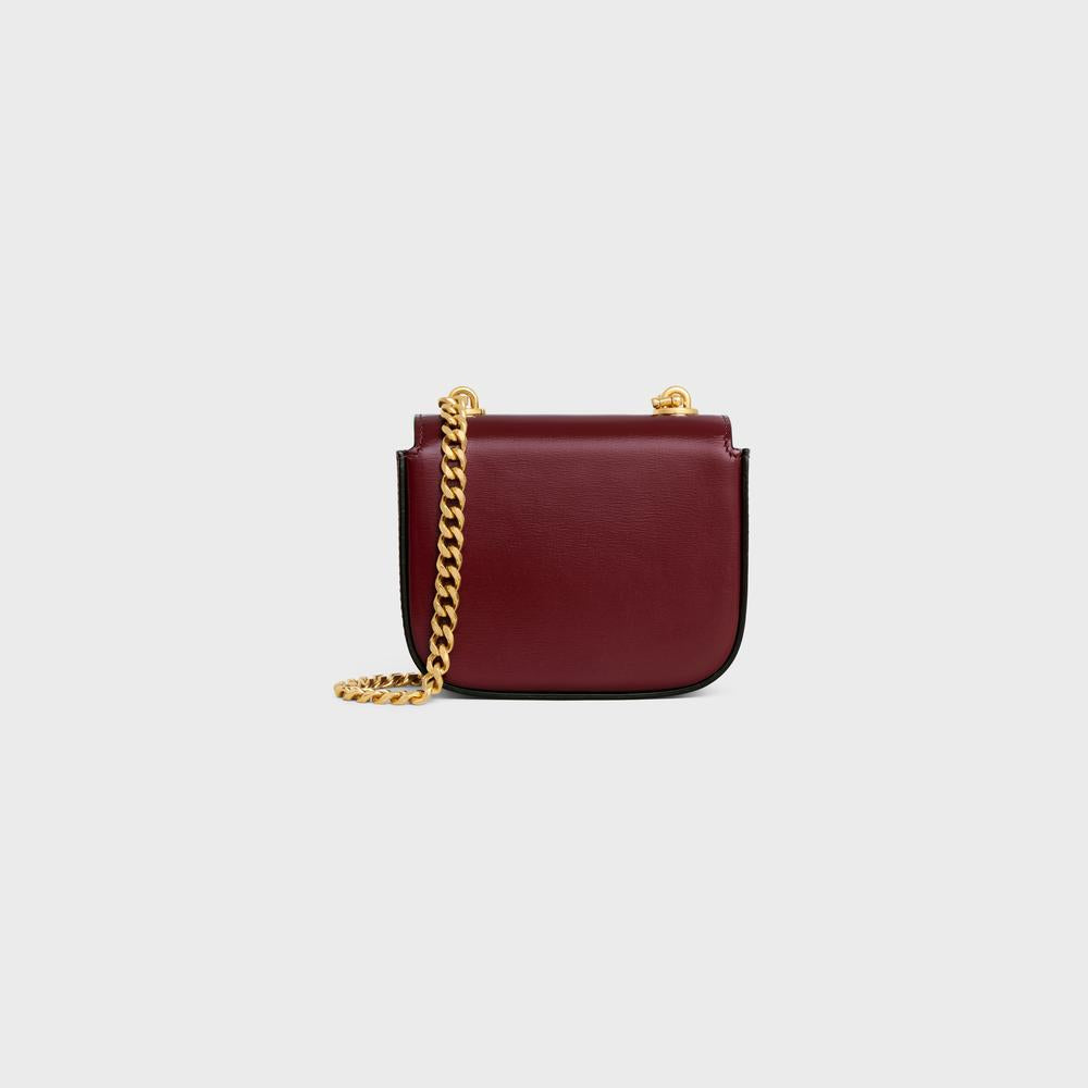 CELINE Women MINI CHAIN CLAUDE in Shiny calfskin LIGHT BURGUNDY 10L843DPV.28LB