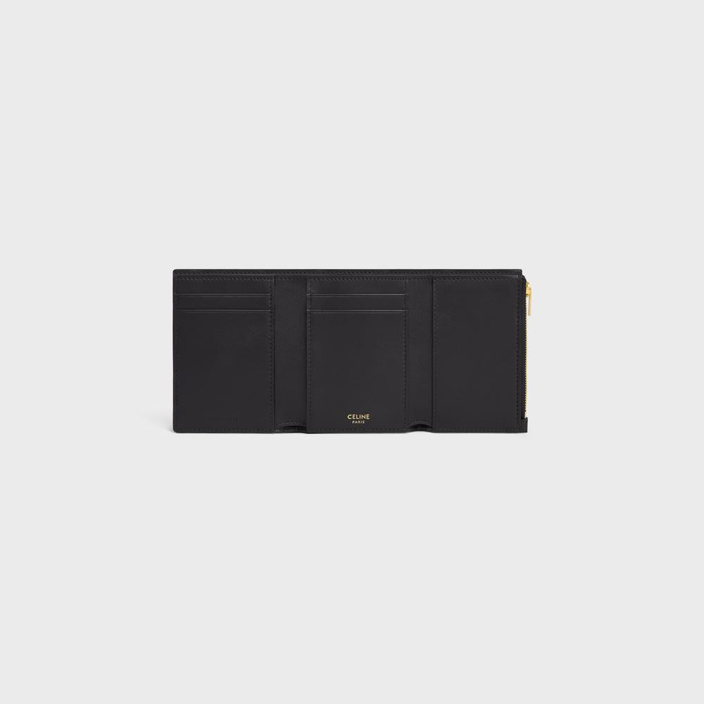 CELINE Women FINE WALLET VICTOIRE in SUPPLE CALFSKIN BLACK 10M963GHH.38NO