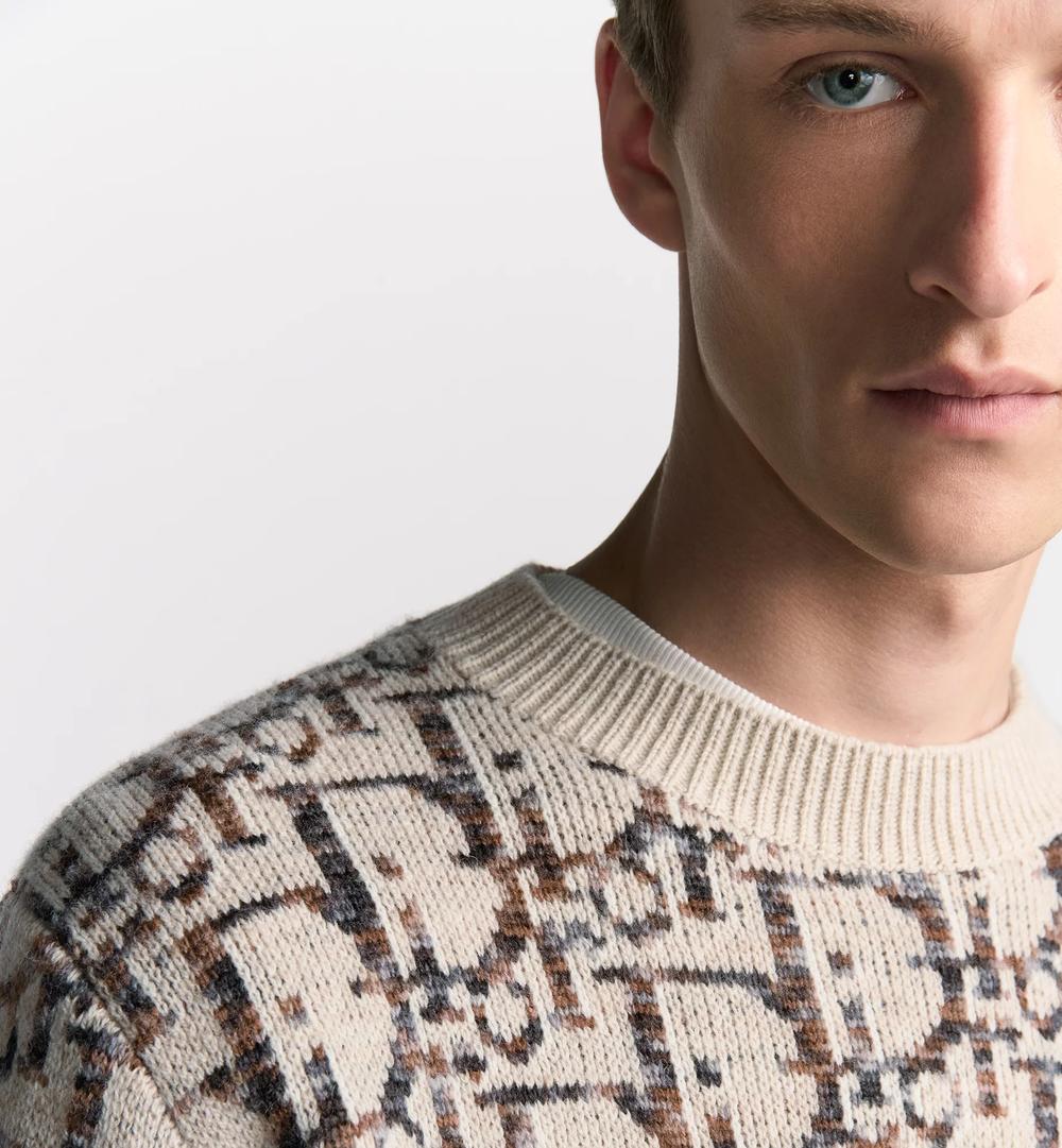 DIOR Men Dior Oblique Sweater Beige and brown 193M638AT662_C187