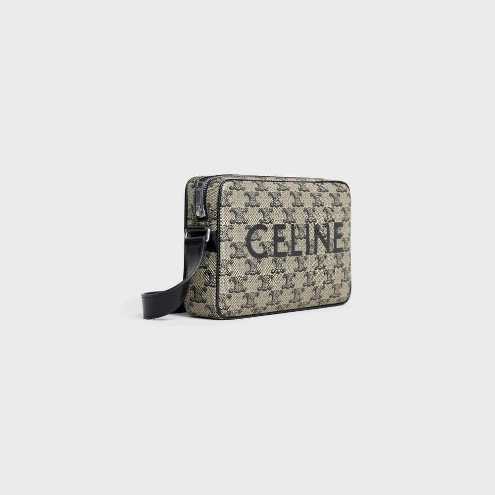 CELINE Men Medium Messenger Bag TRIOMPHE CANVAS WITH PRINT [02SI] 194502GED.02SI