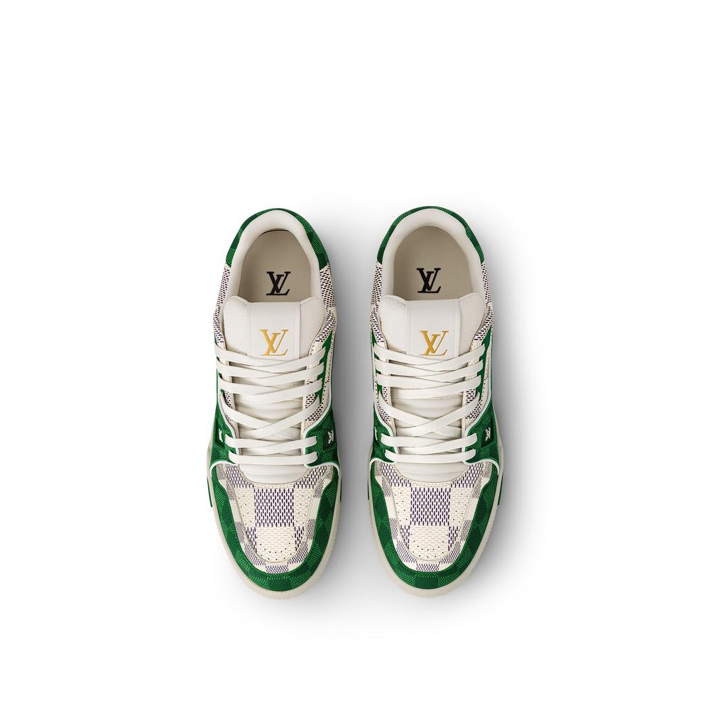 حذاء رياضي رجالي من Louis Vuitton LV Trainer باللون الأخضر 1AC58D