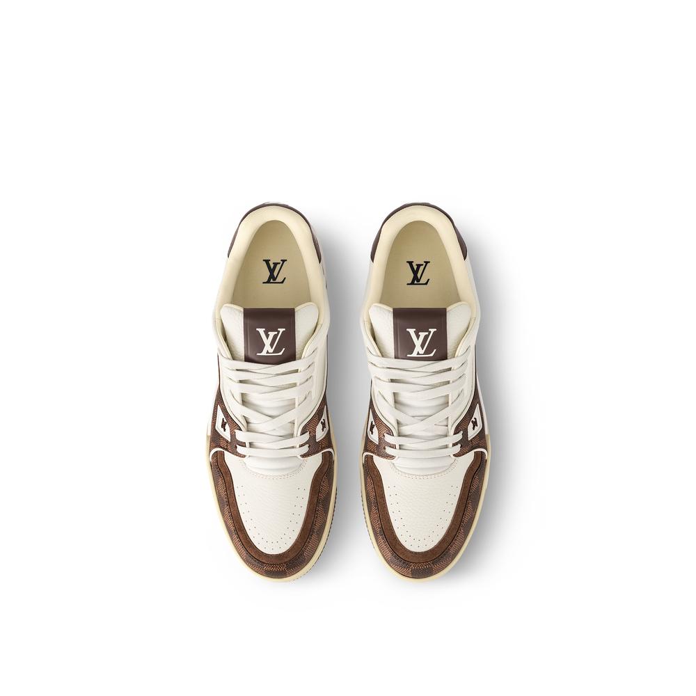 حذاء رياضي رجالي من Louis Vuitton LV Trainer بلون بني موكا 1ACV5R