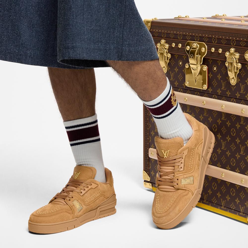 حذاء رياضي Louis Vuitton LV Trainer للرجال بلون كونياك 1ADHB5