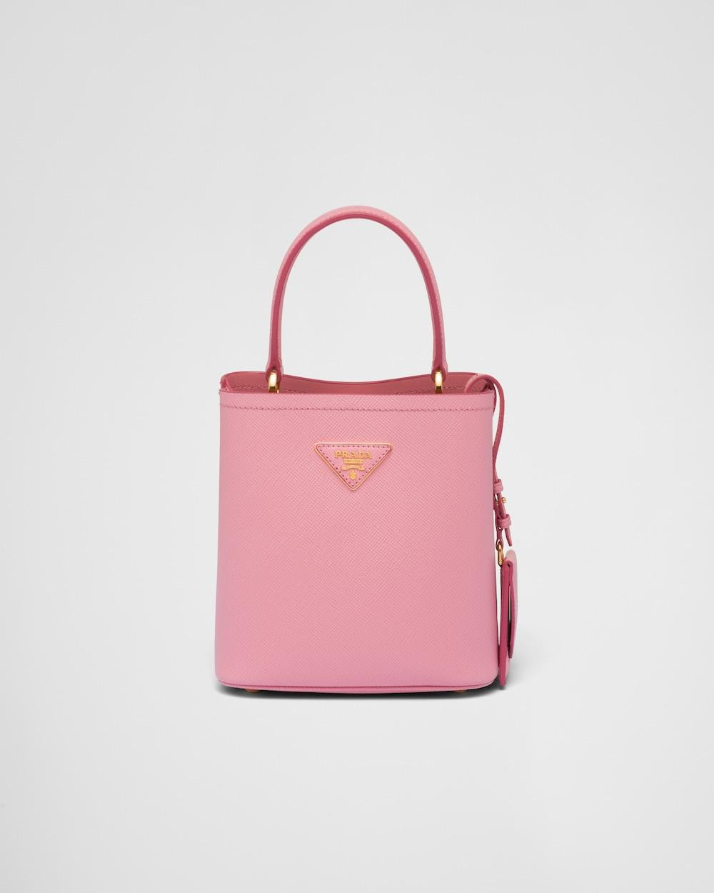 PRADA Women Small Saffiano Leather Prada Panier Bag Petal Pink 1BA217_2ERX_F0442_V_OOO