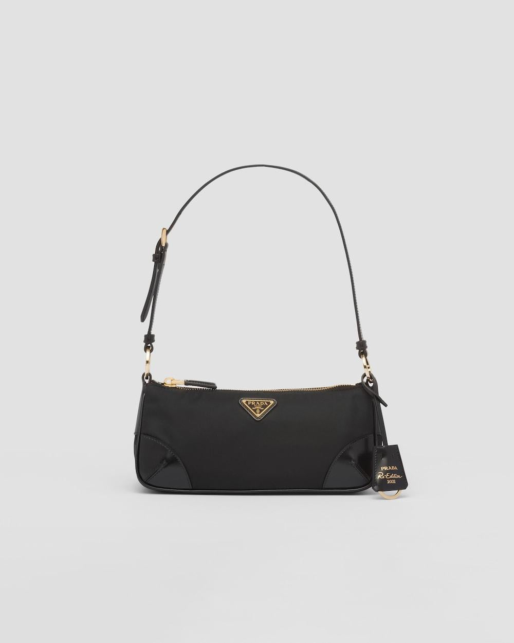 PRADA Women Re-Edition 2002 Re-Nylon and brushed leather shoulder bag Black 1BC201_R789_F0002_V_OOO